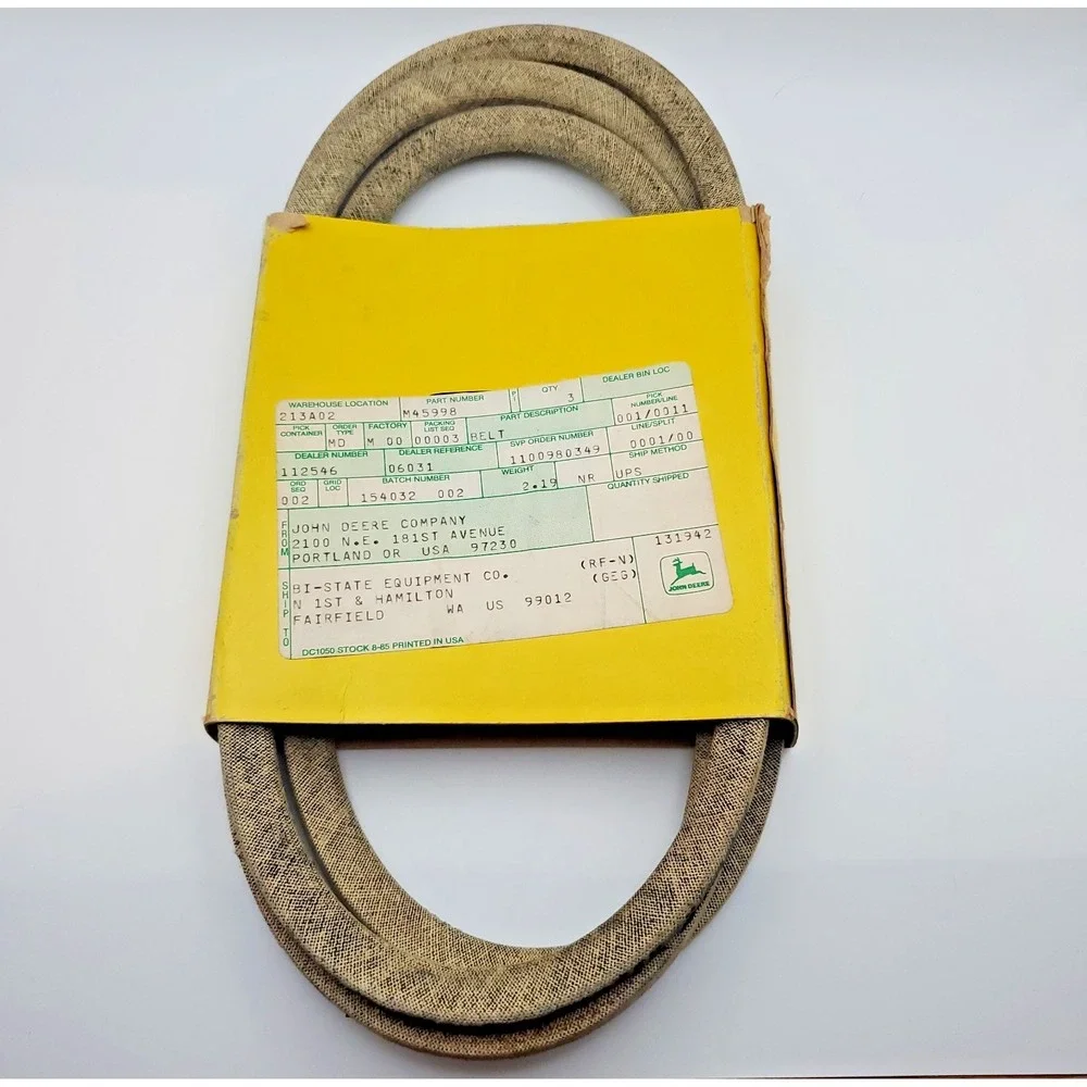 John Deere Original Equipment V-Belt  Part #M45998 MADE IN USA belt NOS